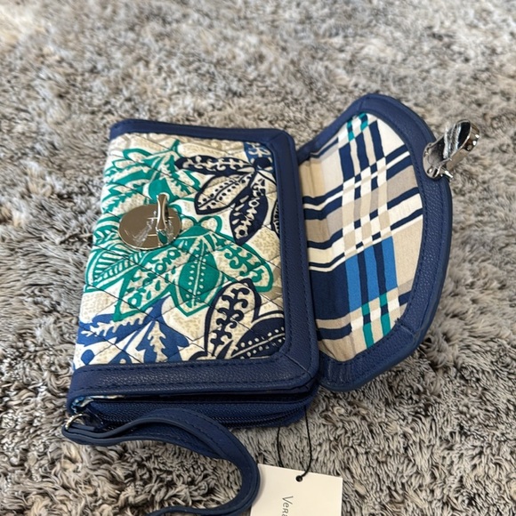 Vera Bradley Blue and Green Floral Wallet, Slightly Used - Picture 2 of 14